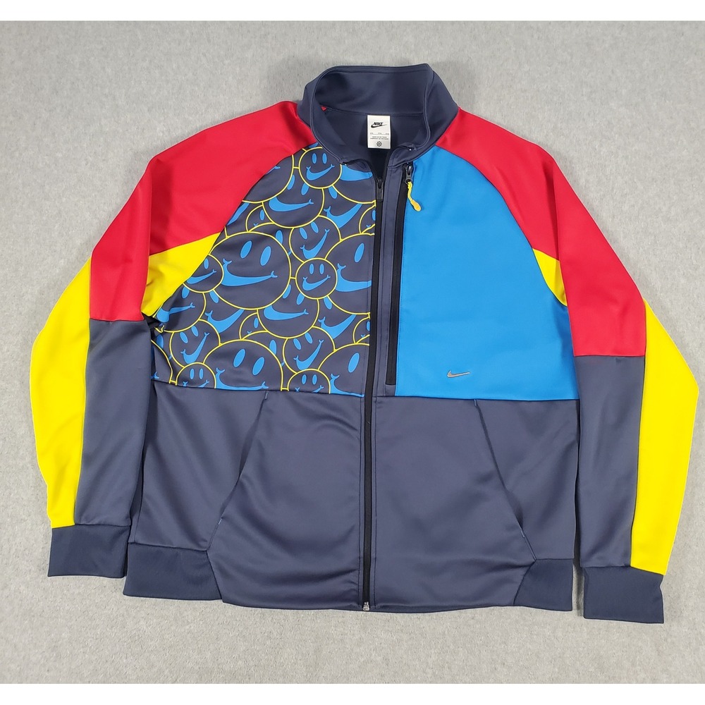 Nike NSW Tribute Smile N98 Track Jacket Mens 2XL DQ3524-437 Navy Multicolor